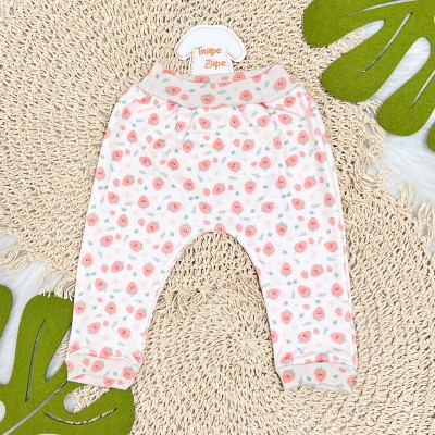 Conj. Body Manga Curta, Babador Bandana e Calça Moranguinhos - Rosa e Verde